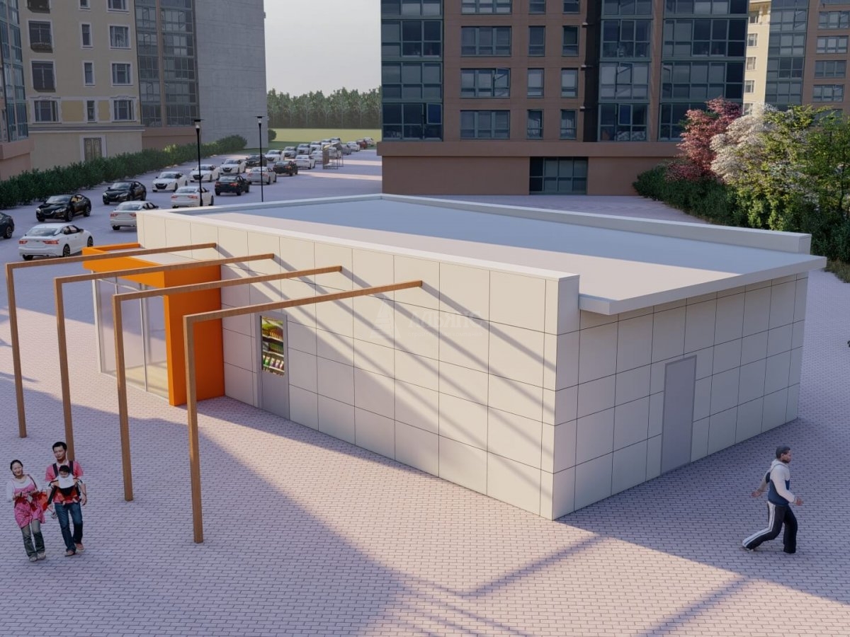 3D визуализация Магазин из сэндвич-панелей - фото 3