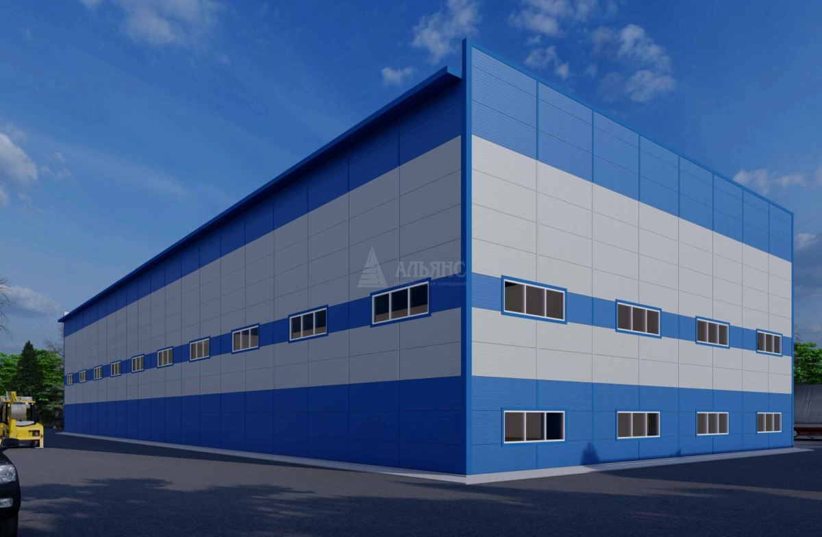 3D визуализация Производственный цех из сэндвич панелей - фото 4