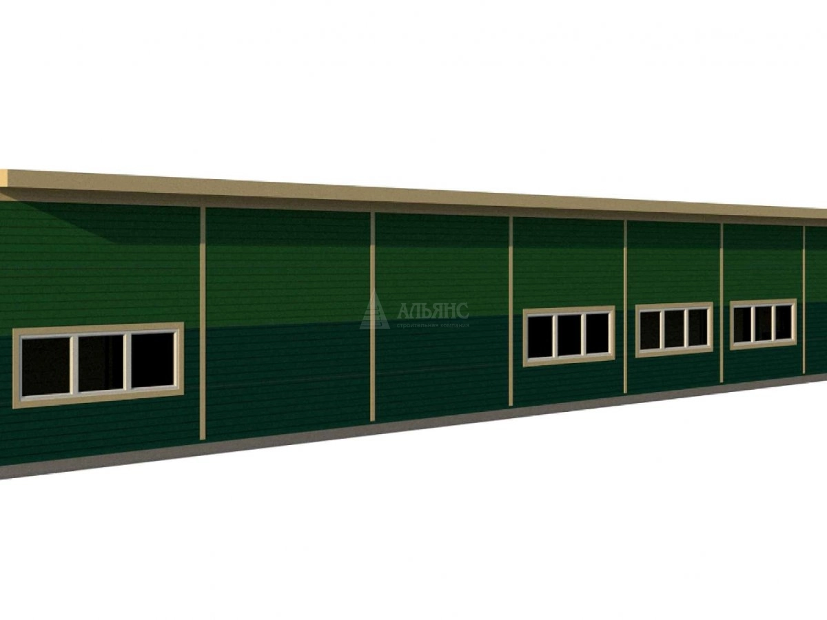 3D визуализация Проект грузового гаража из сэндвич-панелей - фото 4
