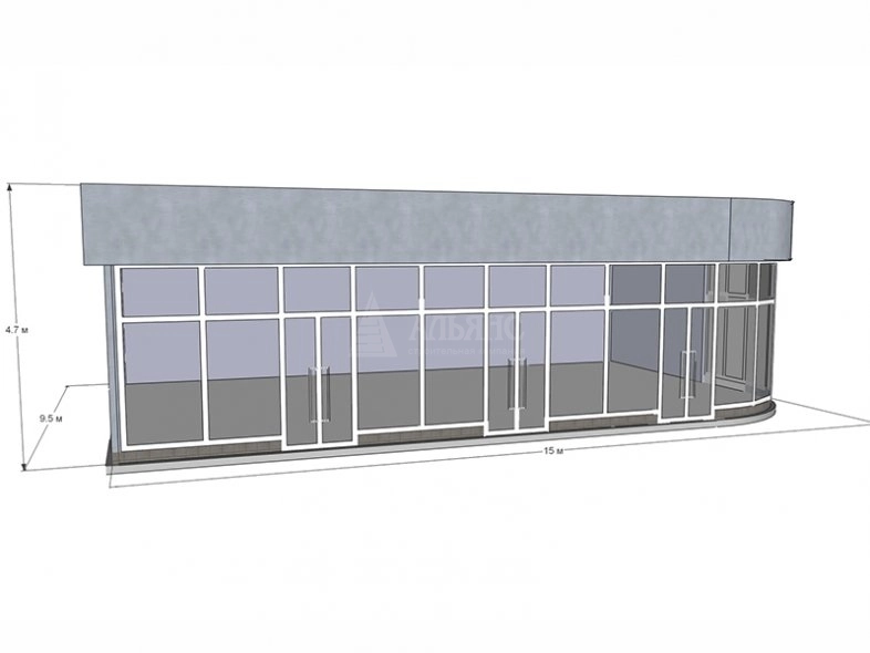 3D визуализация Магазин садовый центр из сэндвич-панелей - фото 1